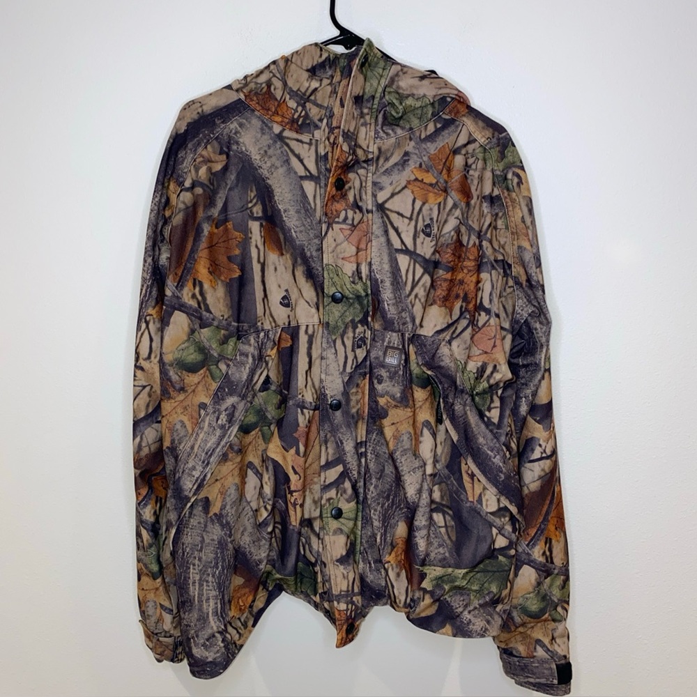 Big Bill Camo Wood’n Trail Hunting‎ Jacket Size XL Regular Hood Pockets Deer Elk